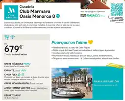 TUI Club marmara oasis menorca 3 offre