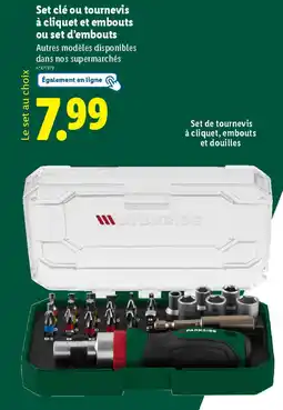 Lidl Set clé ou tournevis à cliquet et embouts ou set d'embouts offre
