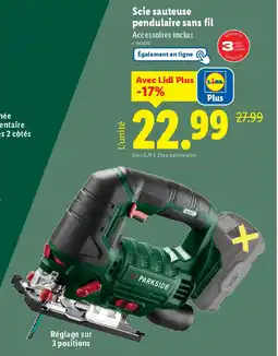 Lidl Scie sauteuse pendulaire sans fil offre