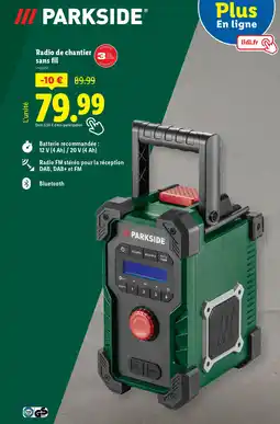 Lidl Radio de chantier sans fil offre