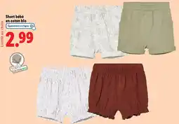 Lidl Short bébé en coton bio offre