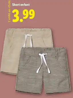 Lidl Short enfant offre