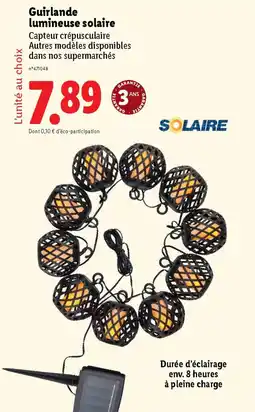 Lidl Guirlande lumineuse solaire offre