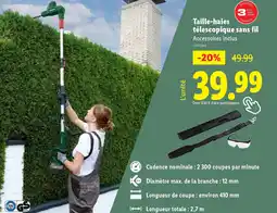 Lidl Parkside Taille-haies télescopique sans fil offre