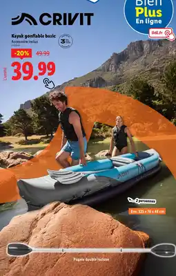 Lidl Crivit Kayak gonflable basic offre