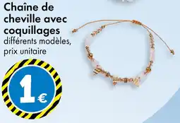 TEDi Chaîne de cheville avec coquillages offre