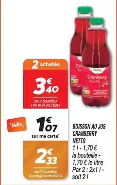 Netto Netto - boisson au jus cranberry offre