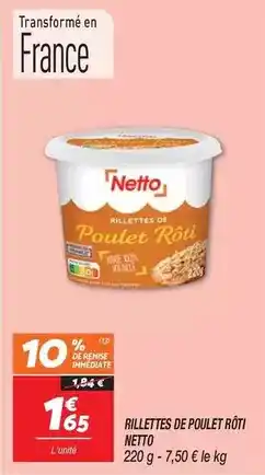 Netto Netto - rillettes de poulet roti offre