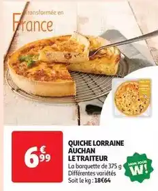 Auchan Supermarché Auchan - quiche lorraine le traiteur offre