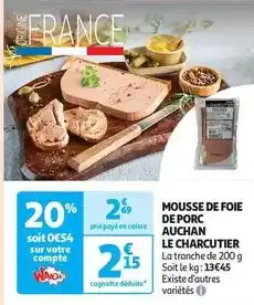 Auchan Supermarché Auchan - mousse de foie de porc le traiteur offre