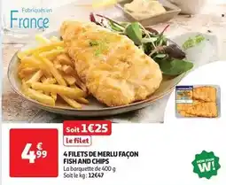 Auchan Supermarché 4 filets de merlu façon fish and chips offre