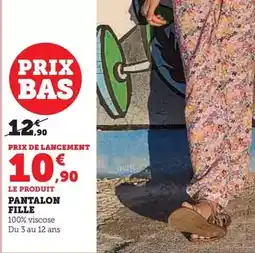 Super U U essentiel - pantalon fille offre