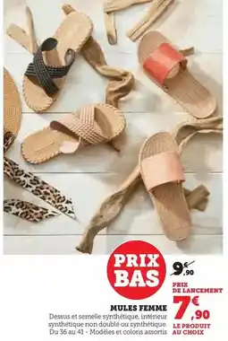 Super U Mules femme offre
