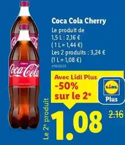 Lidl Coca cola cherry offre