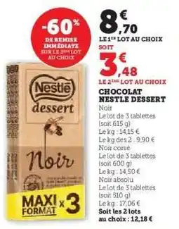 Hyper U Chocolat Nestlé Dessert offre
