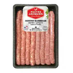 Carrefour Market MAITRE JACQUES Assortiment de 4 Chipolatas natures et 4 aux herbes XL MAITRE JACQUES offre