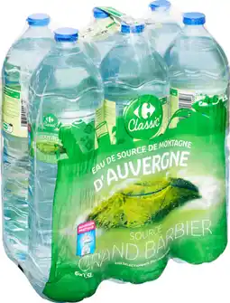 Carrefour CARREFOUR CLASSIC' SUR TOUS LES PACKS D'EAU DE SOURCE DE MONTAGNE D'AUVERGNE offre