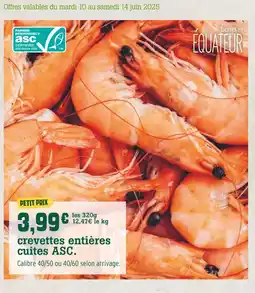 Manger Bouger Crevettes entières cuites ASC offre