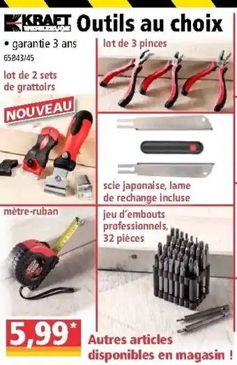 Outils au choix