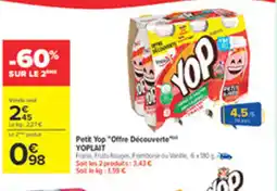 Carrefour YOPLAIT Petit Yop Offre Découverte offre