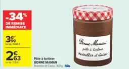 Carrefour BONNE MAMAN Pâte à tartiner offre