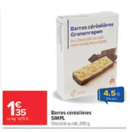 Carrefour SIMPL Barres céréalières offre
