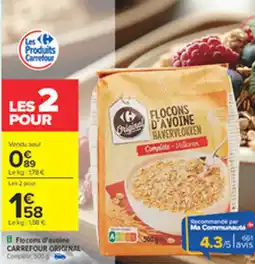 Carrefour CARREFOUR ORIGINAL Flocons d'avoine offre