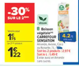 Carrefour CARREFOUR SENSATION Boisson végétale offre