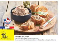 Carrefour Rillettes pur porc offre