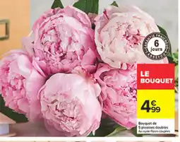 Carrefour Bouquet de 5 pivoines doubles offre