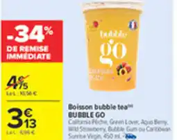 Carrefour BUBBLE GO Boisson bubble tea!! offre