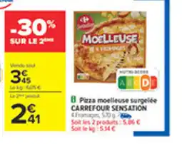 Carrefour CARREFOUR SENSATION Pizza moelleuse surgelée offre