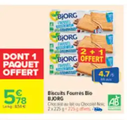 Carrefour BJORG Biscuits Fourrés Bio offre