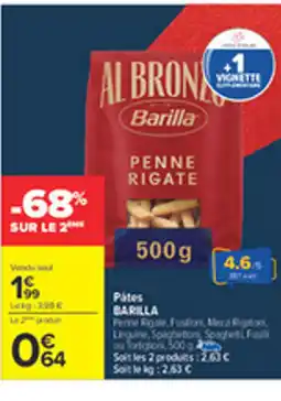 Carrefour BARILLA Pátes offre