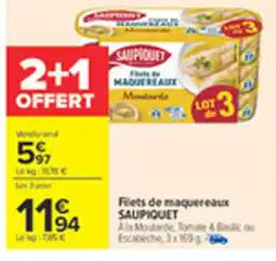 Carrefour SAUPIQUET Filets de maquereaux offre