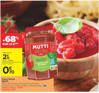 Carrefour MUTTI Sauce Tomate offre