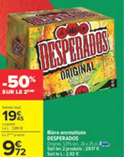Carrefour DESPERADOS Bière aromatisée offre