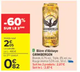 Carrefour GRIMBERGEN Bière d'Abbaye offre