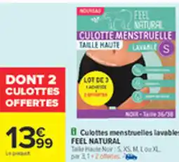 Carrefour FEEL NATURAL Culottes menstruelles lavables offre
