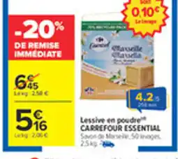 Carrefour CARREFOUR ESSENTIAL Lessive en poudre offre