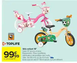Carrefour TOPLIFE Velo enfant 14" offre