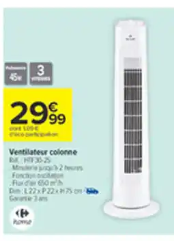Carrefour Ventilateur colonne offre