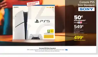 Carrefour SONY Console PS5 Slim Standard offre