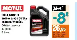 Autobacs MOTUL Huile moteur 10w40 2100 power+ technosynthèse offre