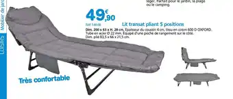 Provence Outillage Lit transat pliant 5 positions offre
