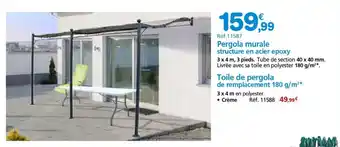 Provence Outillage Pergola murale structure en acier epoxy offre