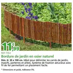 Provence Outillage Bordure de jardin en osier naturel offre