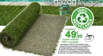 Provence Outillage Gazon artificiel 100% recyclable offre