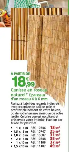 Provence Outillage Canisse en roseau naturel offre