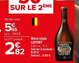 Carrefour Bière Triple Lefort offre